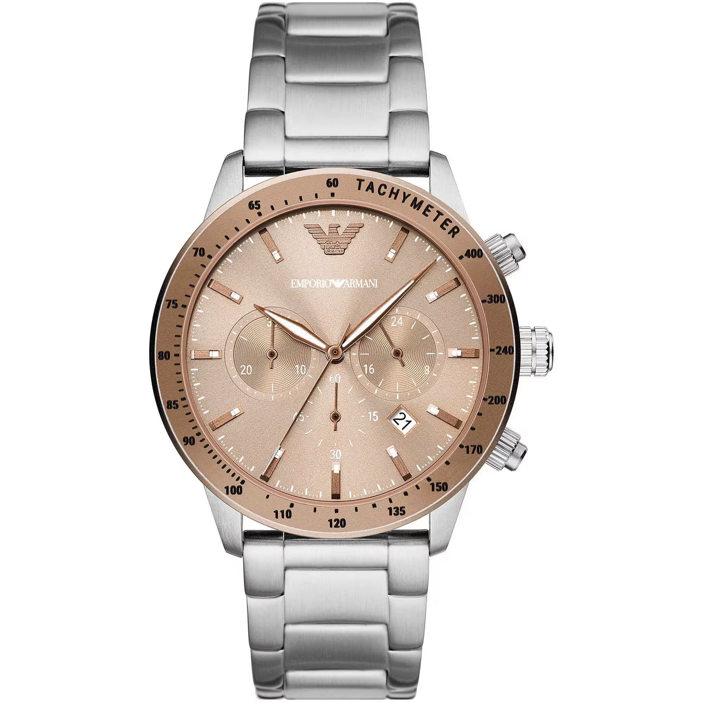 Reloj cronógrafo clásico de acero para hombre