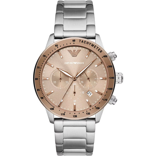 Reloj cronógrafo clásico de acero para hombre