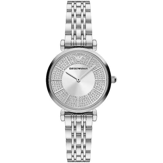 Elegante reloj plateado para mujer