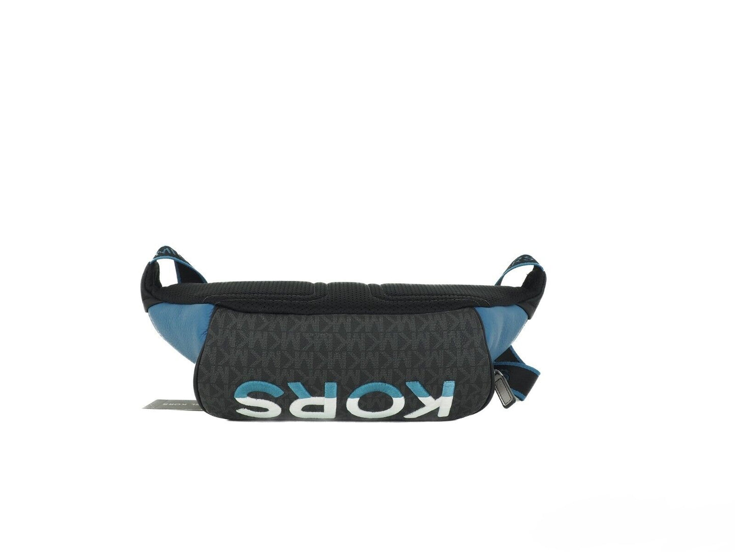 Cinturón utilitario grande Cooper de cuero azul con logotipo bordado en varios colores