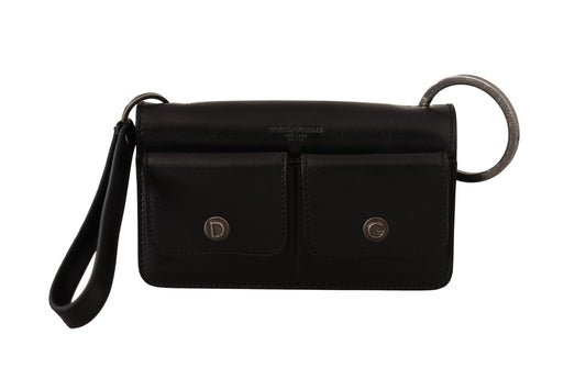 Elegante minicartera de piel en negro atemporal
