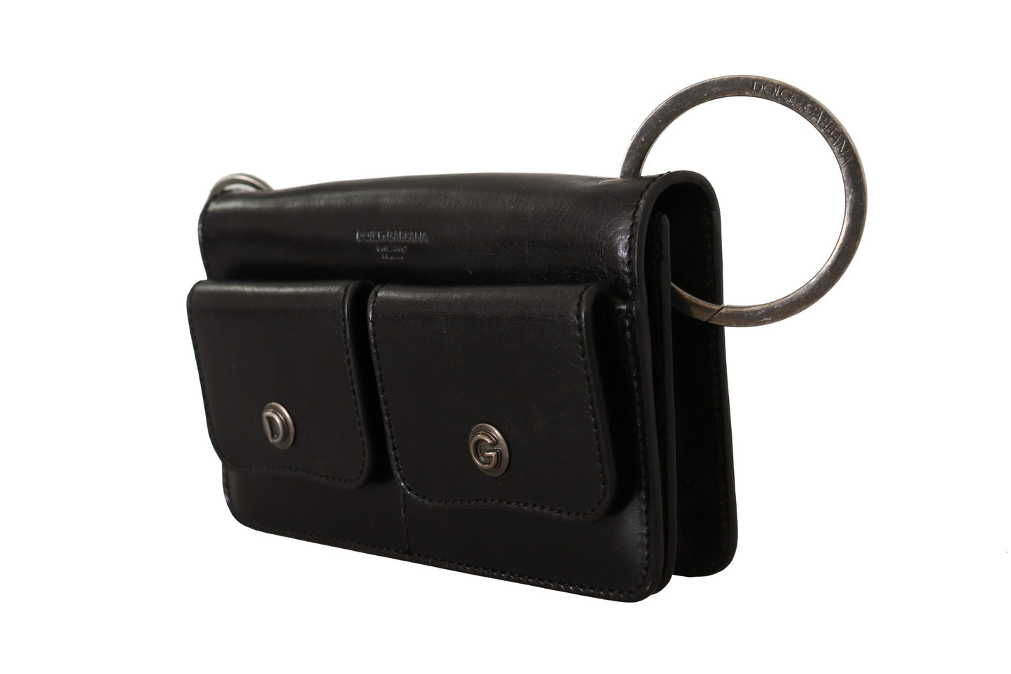 Elegante minicartera de piel en negro atemporal