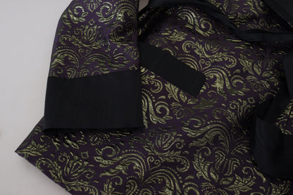 Chaqueta tipo bata de jacquard dorado