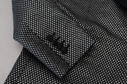 Elegante blazer de jacquard de botonadura sencilla