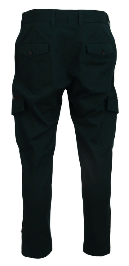 Vaqueros cargo elegantes de corte ajustado en verde
