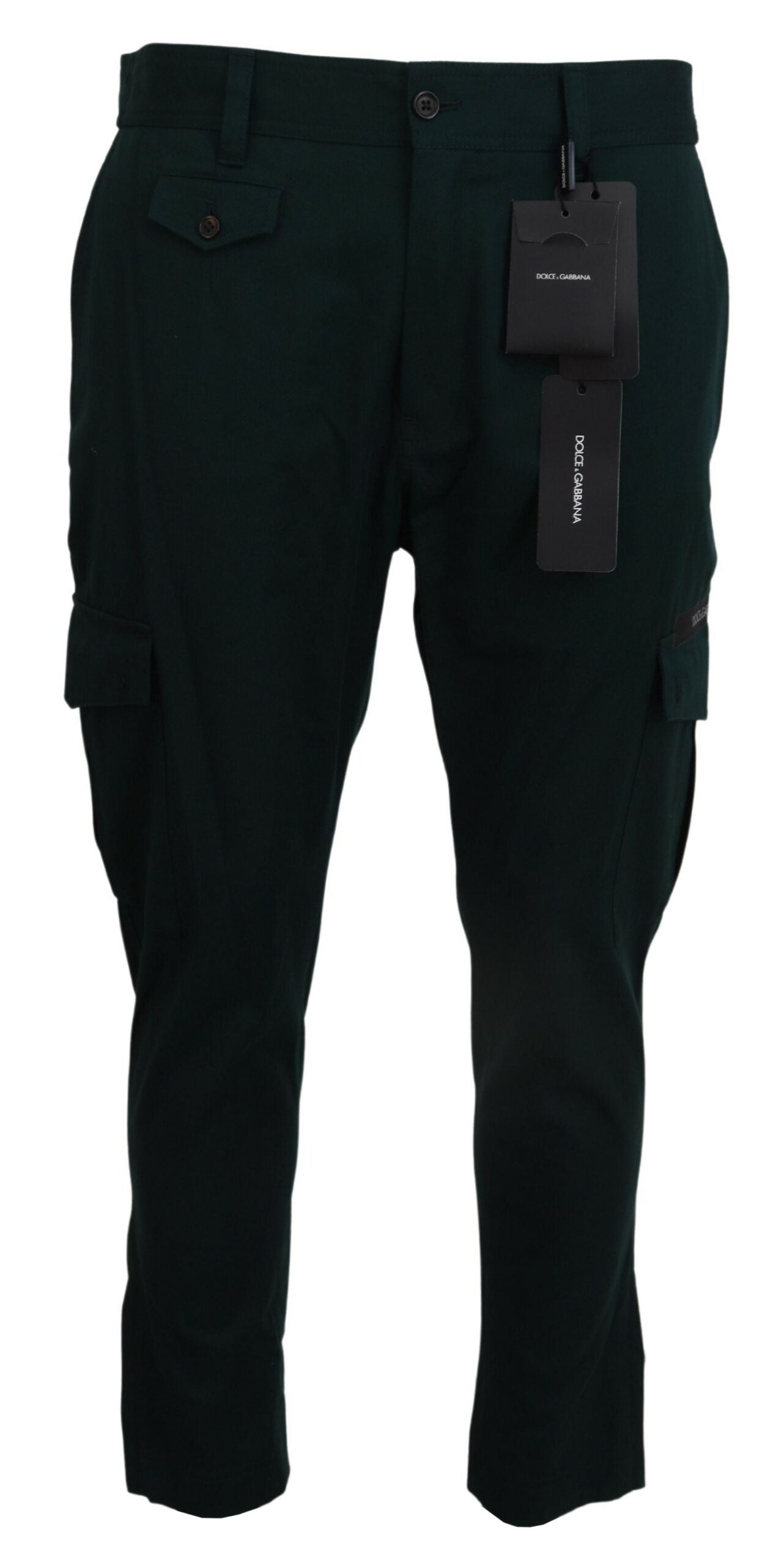 Vaqueros cargo elegantes de corte ajustado en verde