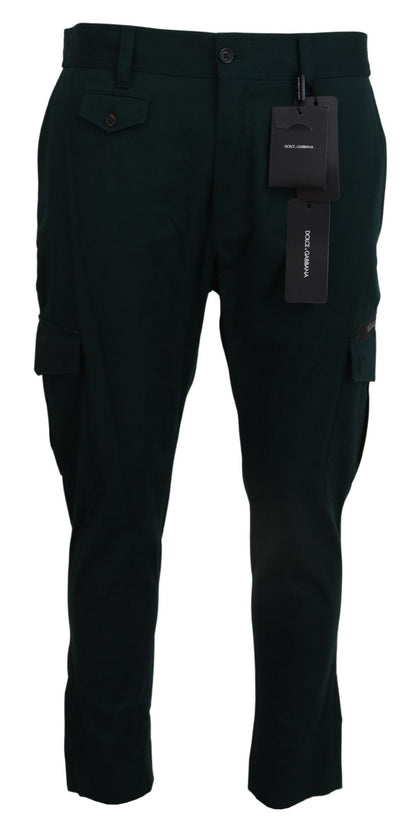 Vaqueros cargo elegantes de corte ajustado en verde