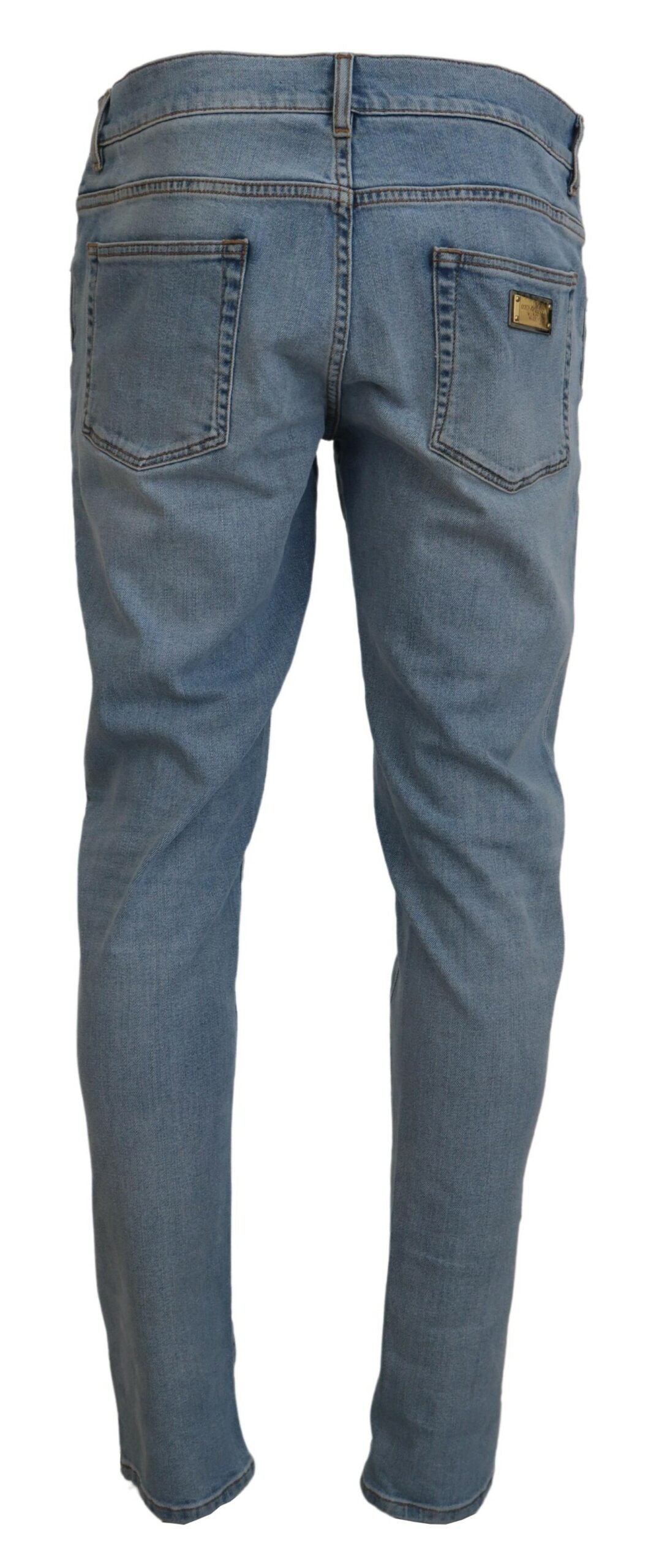 Pantalones vaqueros azul claro de corte entallado y elegantes