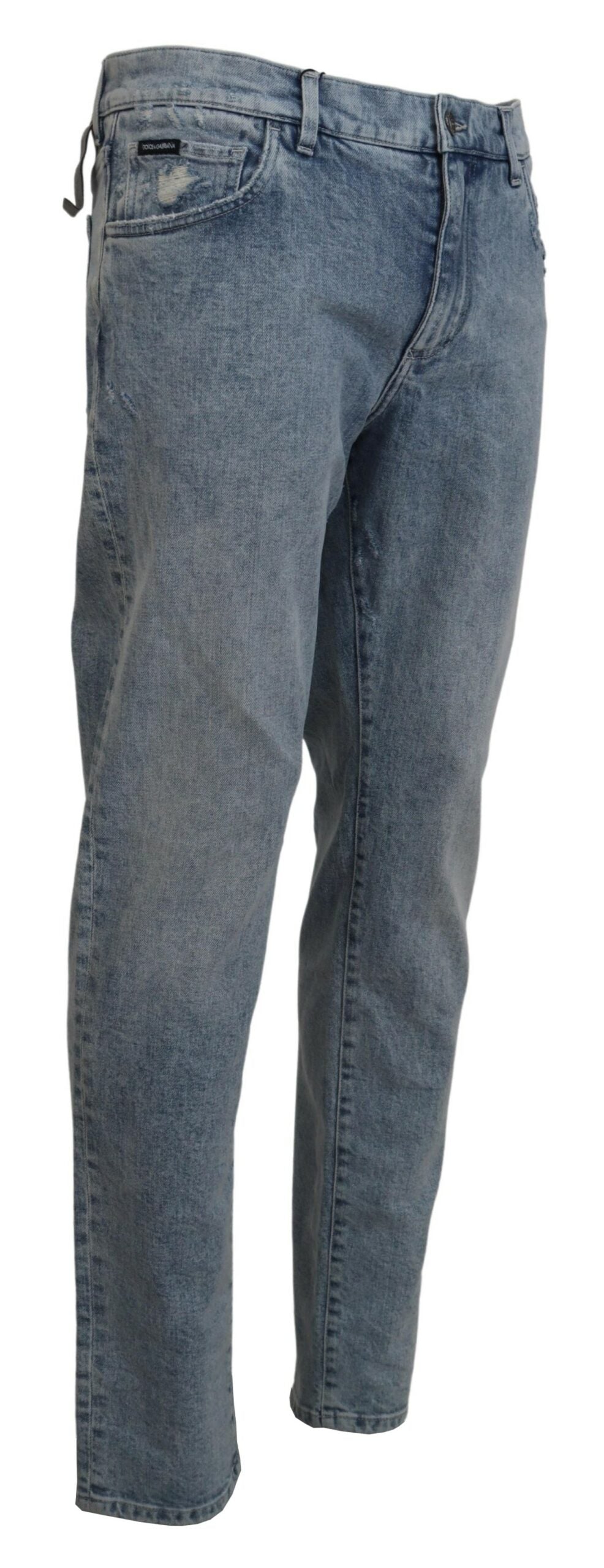 Pantalones vaqueros azul claro elegantes de corte entallado
