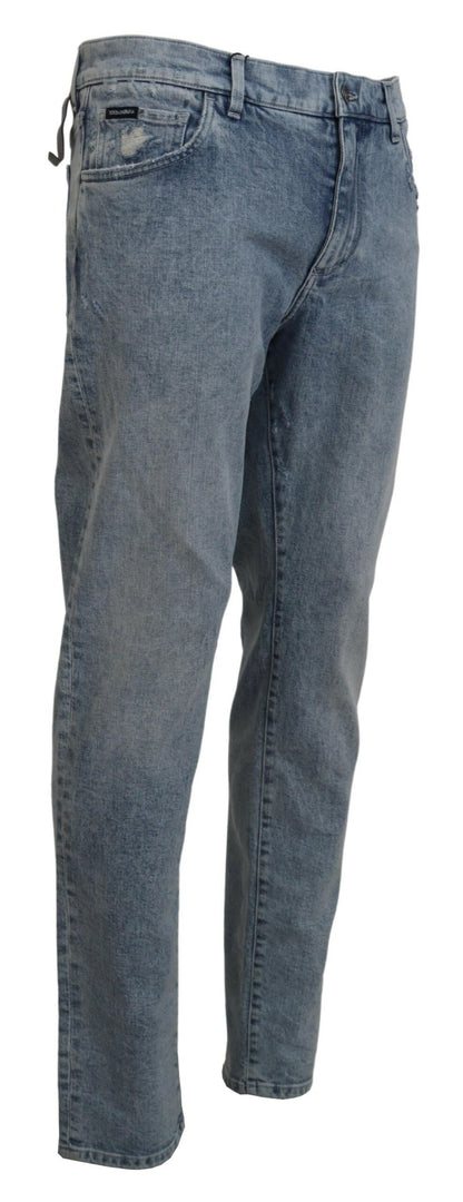 Pantalones vaqueros azul claro elegantes de corte entallado