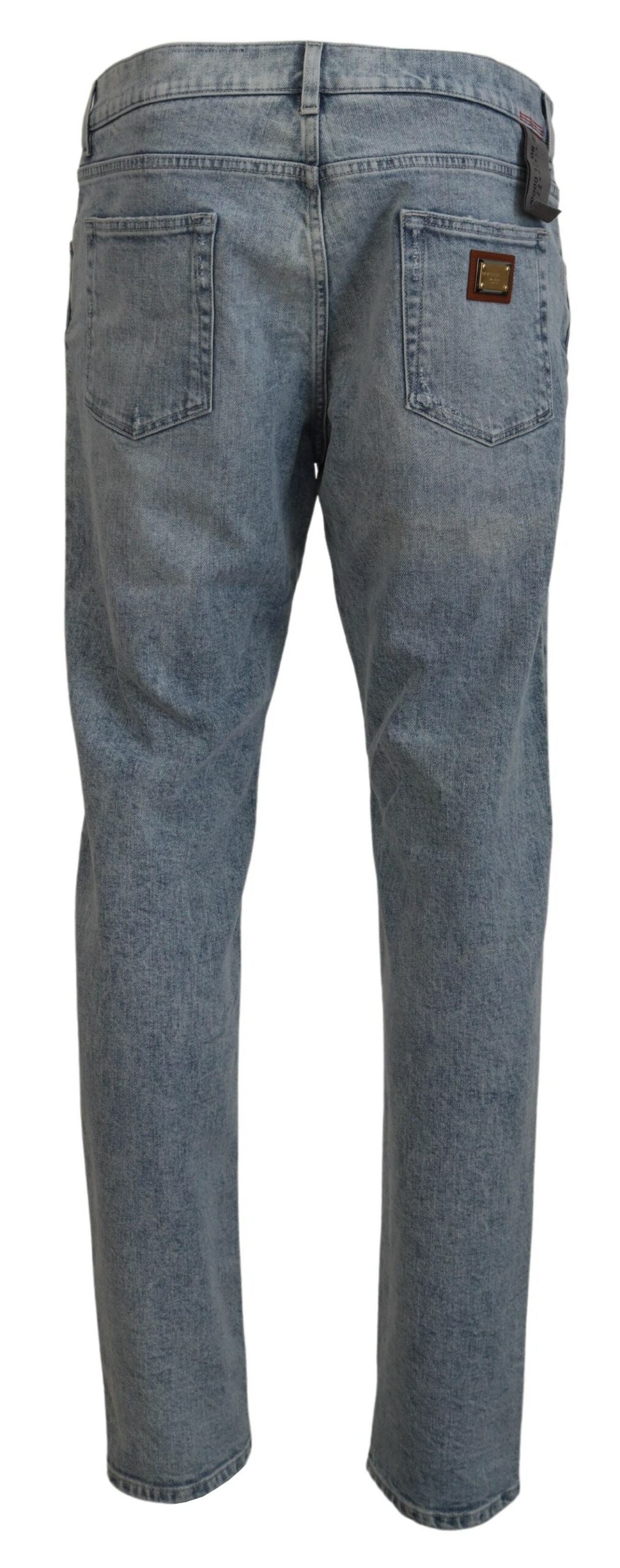 Pantalones vaqueros azul claro elegantes de corte entallado