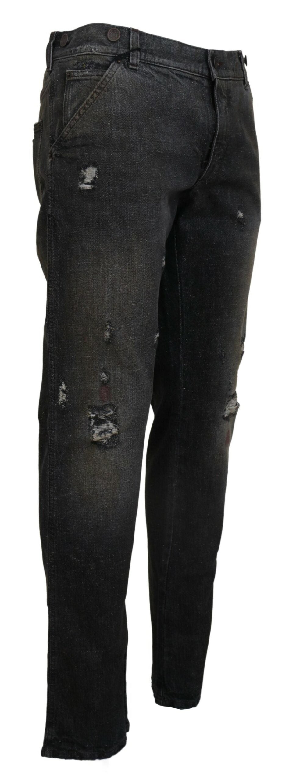 Gray Green Denim Regular Fit Jeans