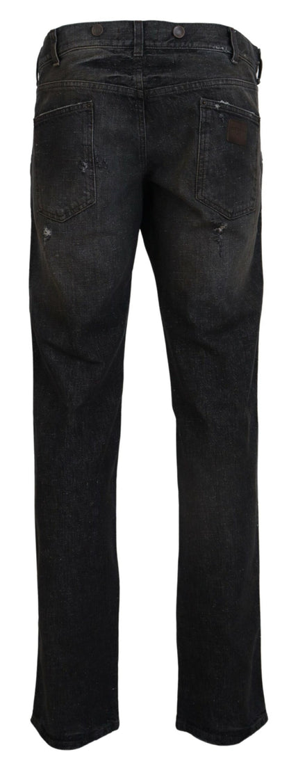 Gray Green Denim Regular Fit Jeans