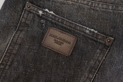 Gray Green Denim Regular Fit Jeans