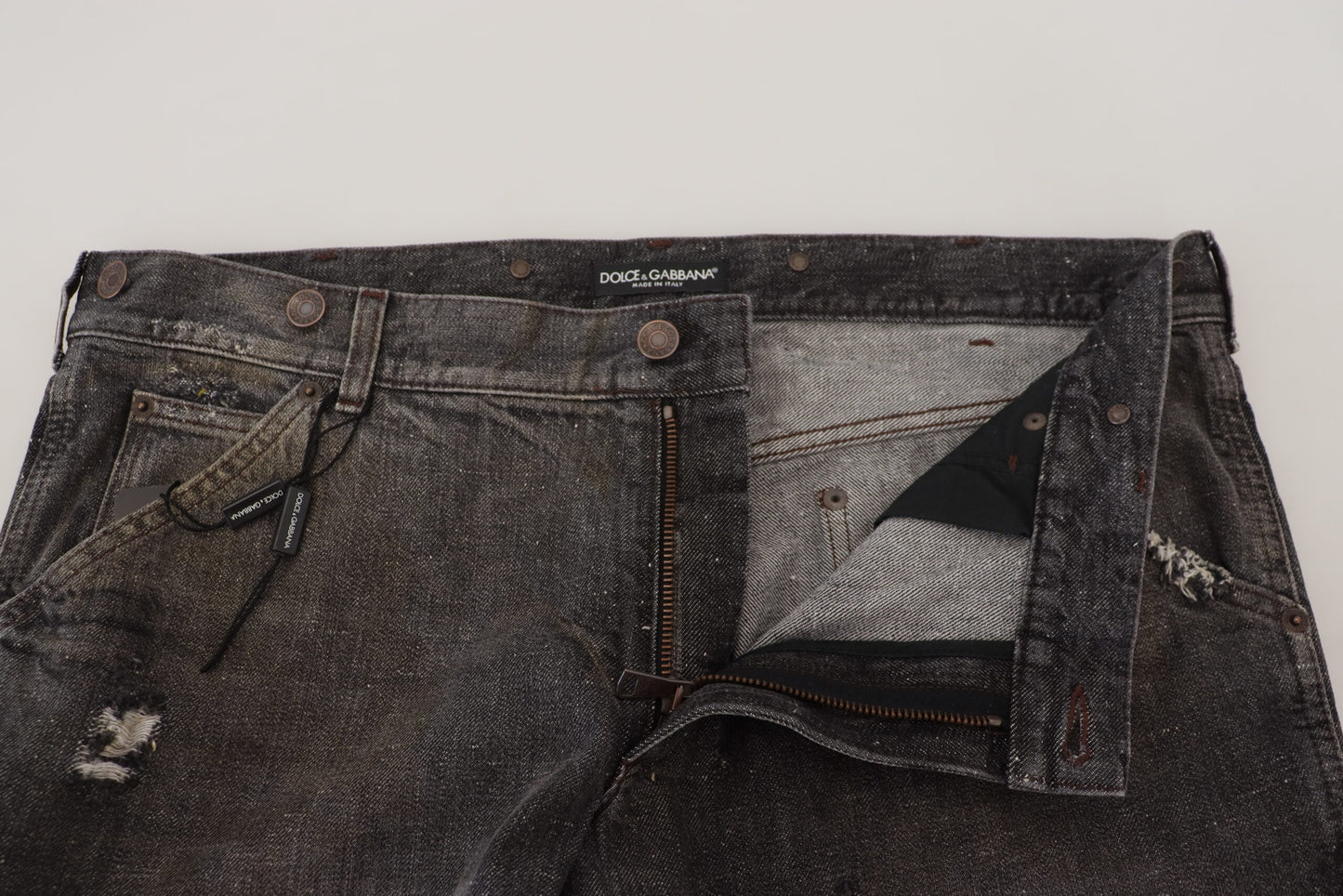 Gray Green Denim Regular Fit Jeans