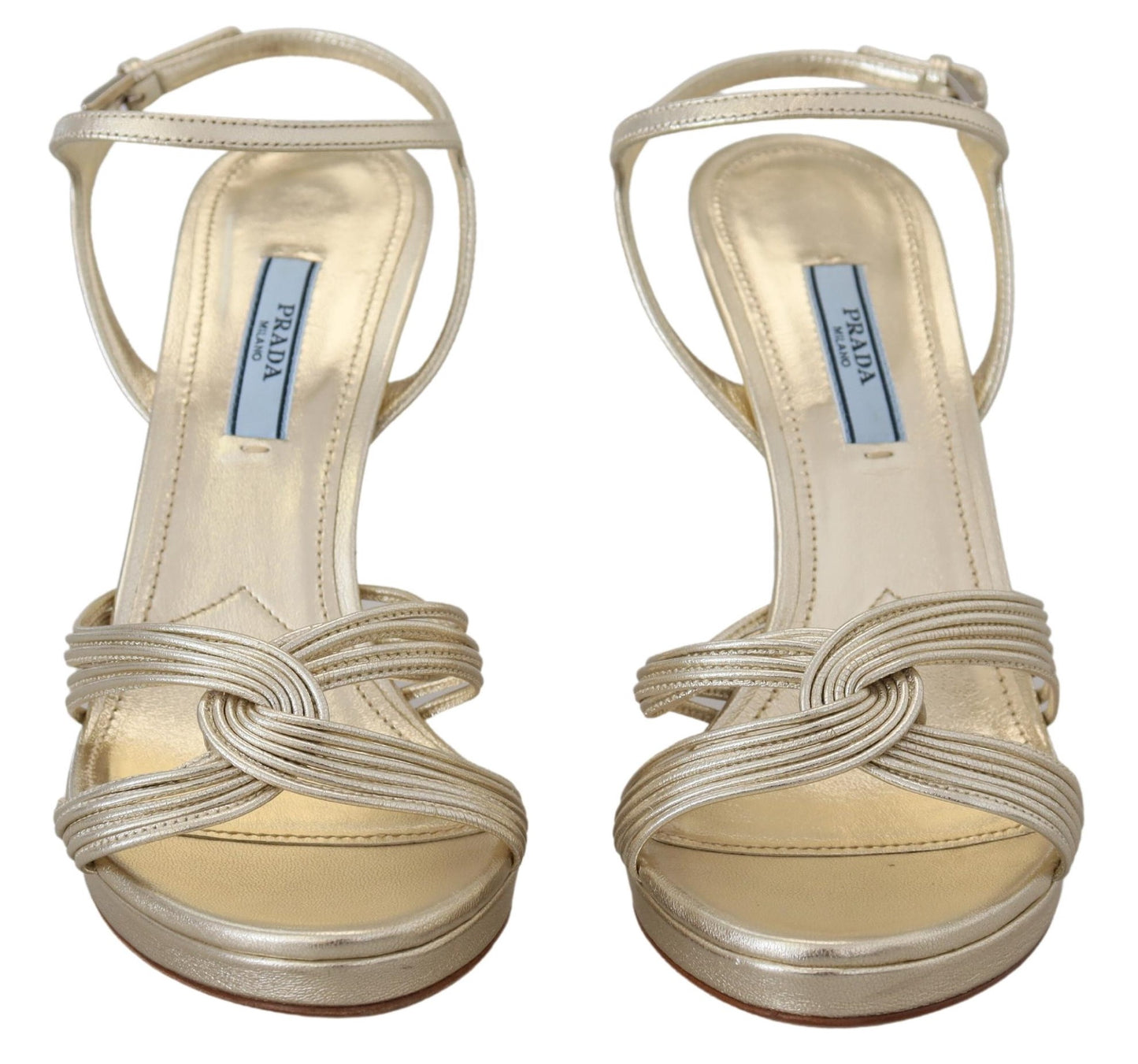 Elegantes sandalias de tacón de aguja doradas