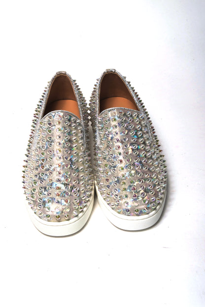 Zapatillas planas blancas con ruedas para abdominales y diseño náutico para mujer
