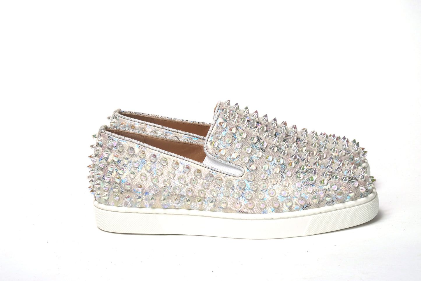 Zapatillas planas blancas con ruedas para abdominales y diseño náutico para mujer