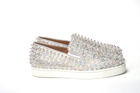 Zapatillas planas blancas con ruedas para abdominales y diseño náutico para mujer