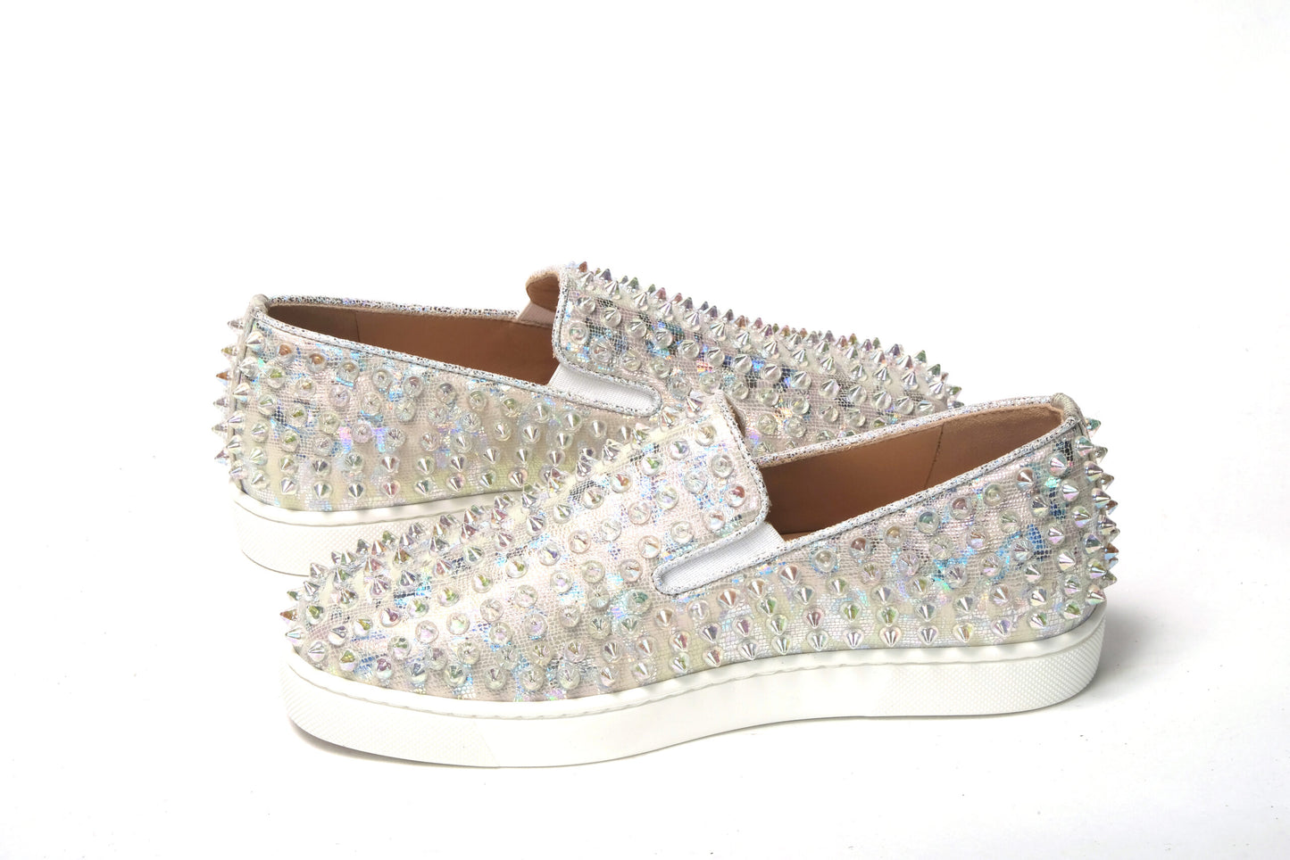 Zapatillas planas blancas con ruedas para abdominales y diseño náutico para mujer