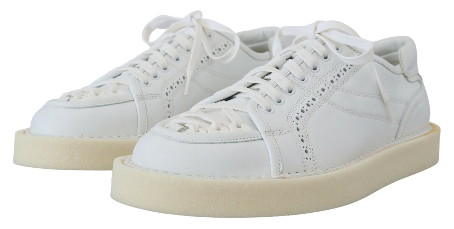 Elegantes zapatillas blancas Oxford de caña baja