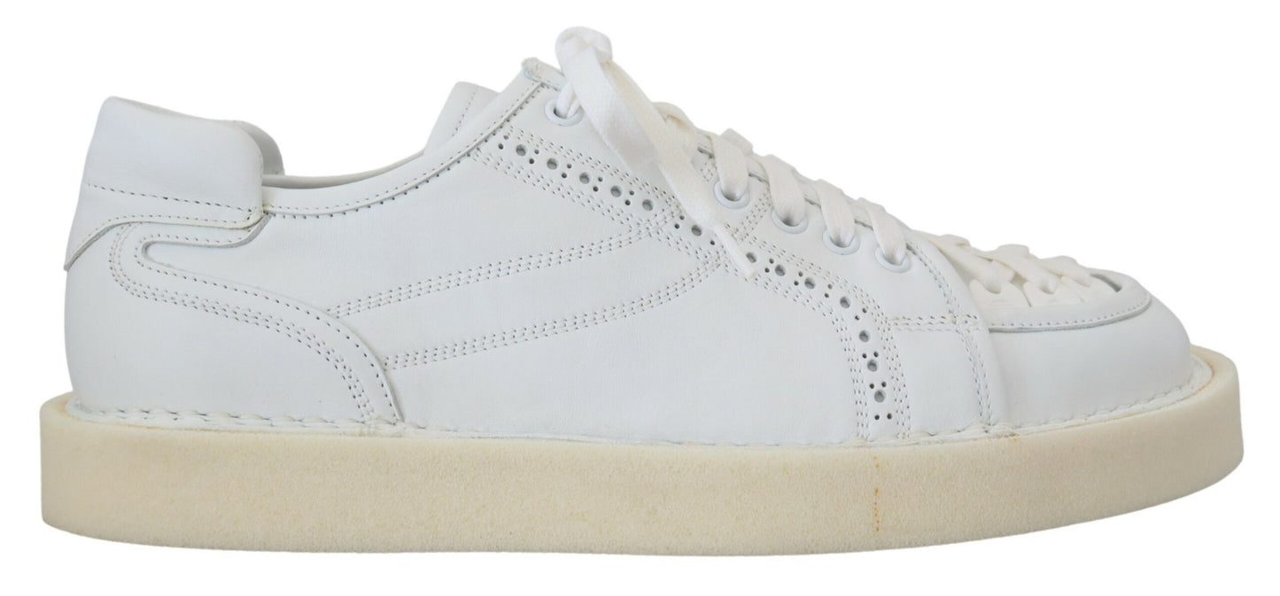 Elegantes zapatillas blancas Oxford de caña baja