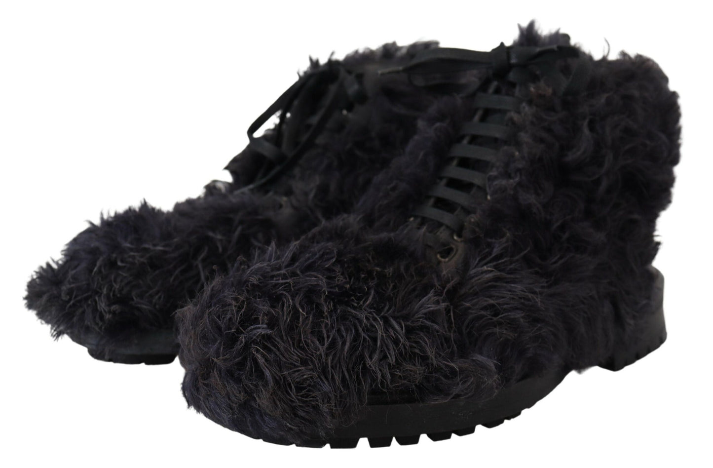 Botines de piel de oveja negra