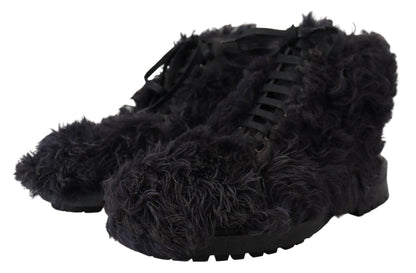 Botines de piel de oveja negra