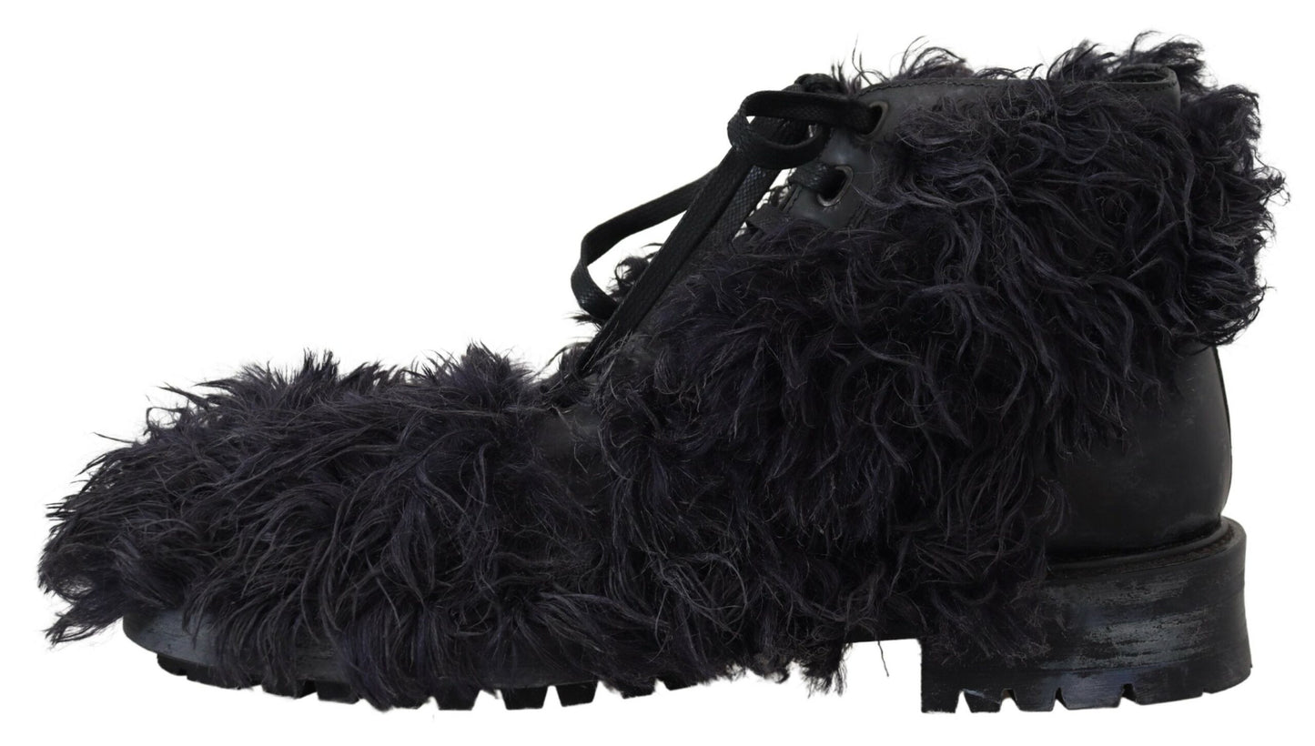 Botines de piel de oveja negra