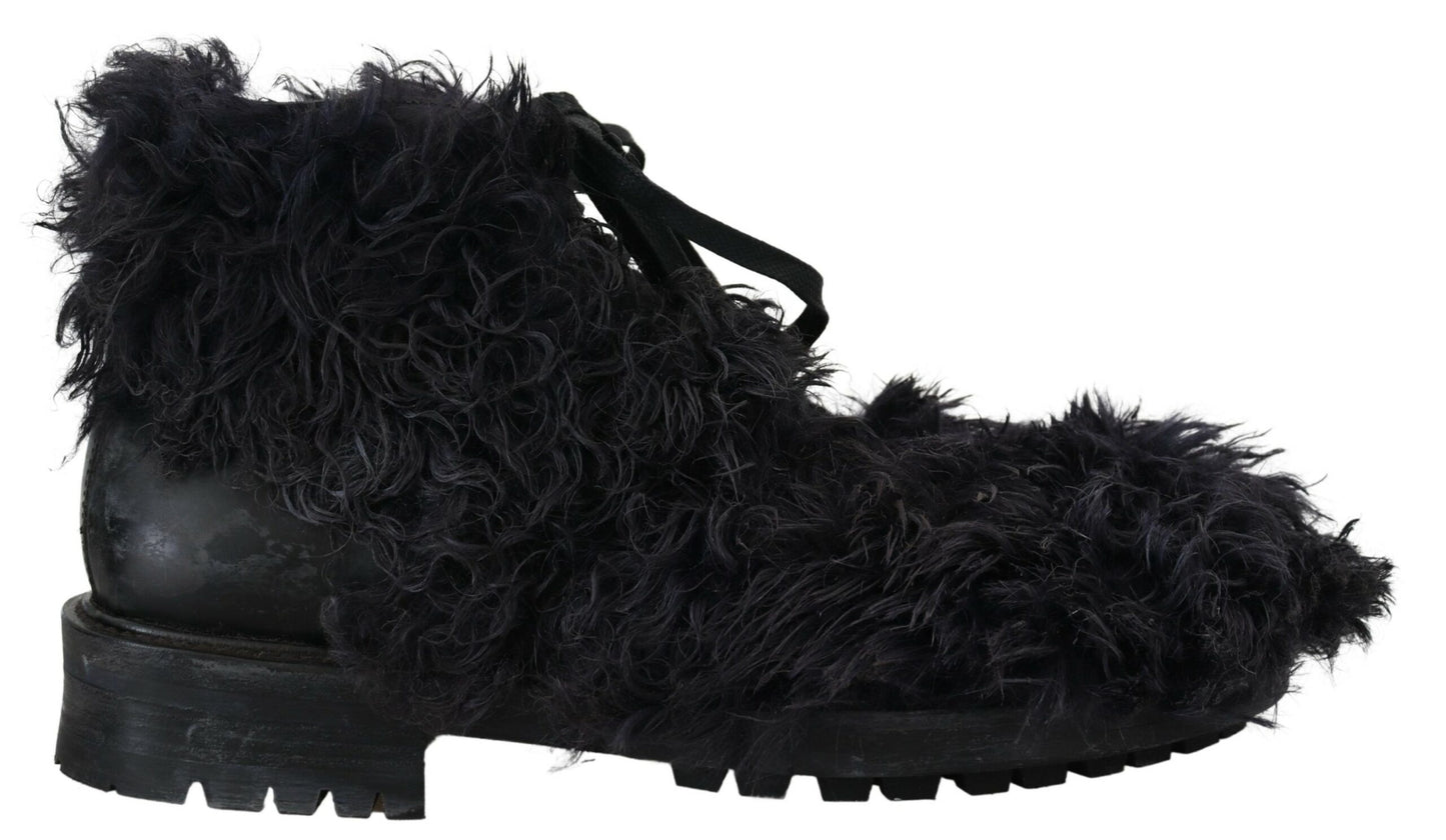 Botines de piel de oveja negra