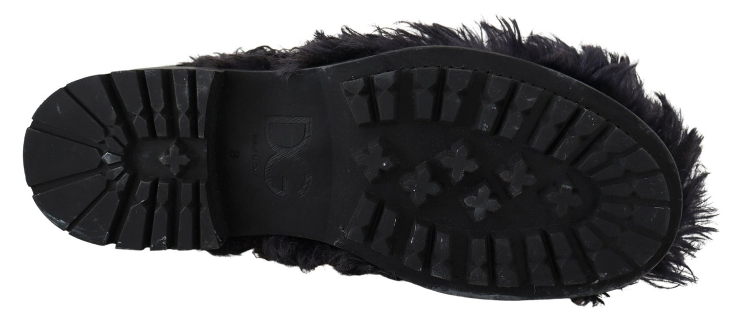 Botines de piel de oveja negra