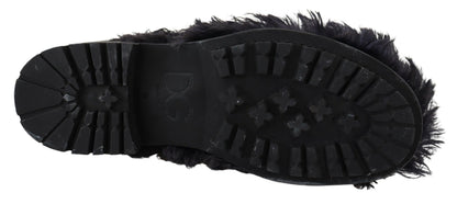 Botines de piel de oveja negra
