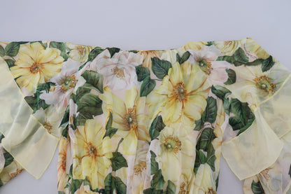 Elegante vestido largo de seda floral