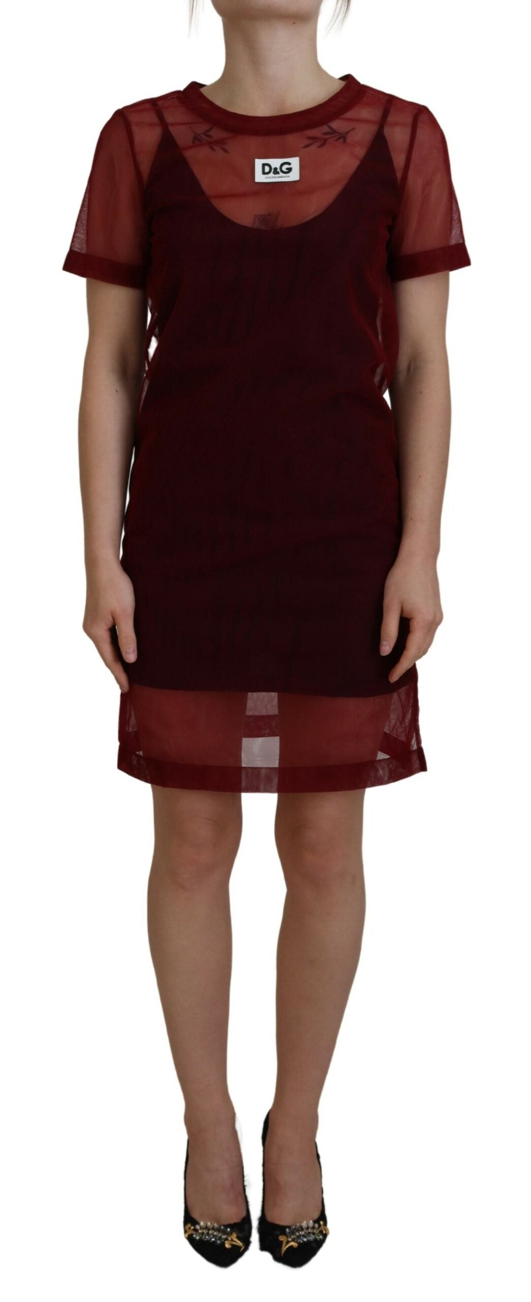 Vestido recto mini granate - Elegancia italiana