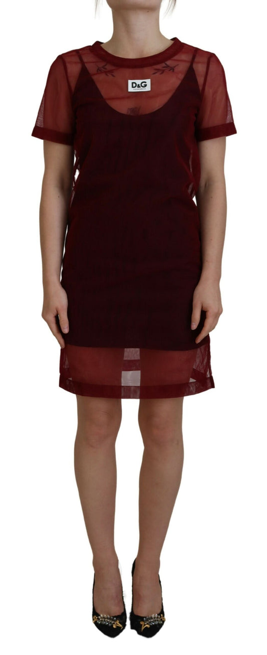 Vestido recto mini granate - Elegancia italiana