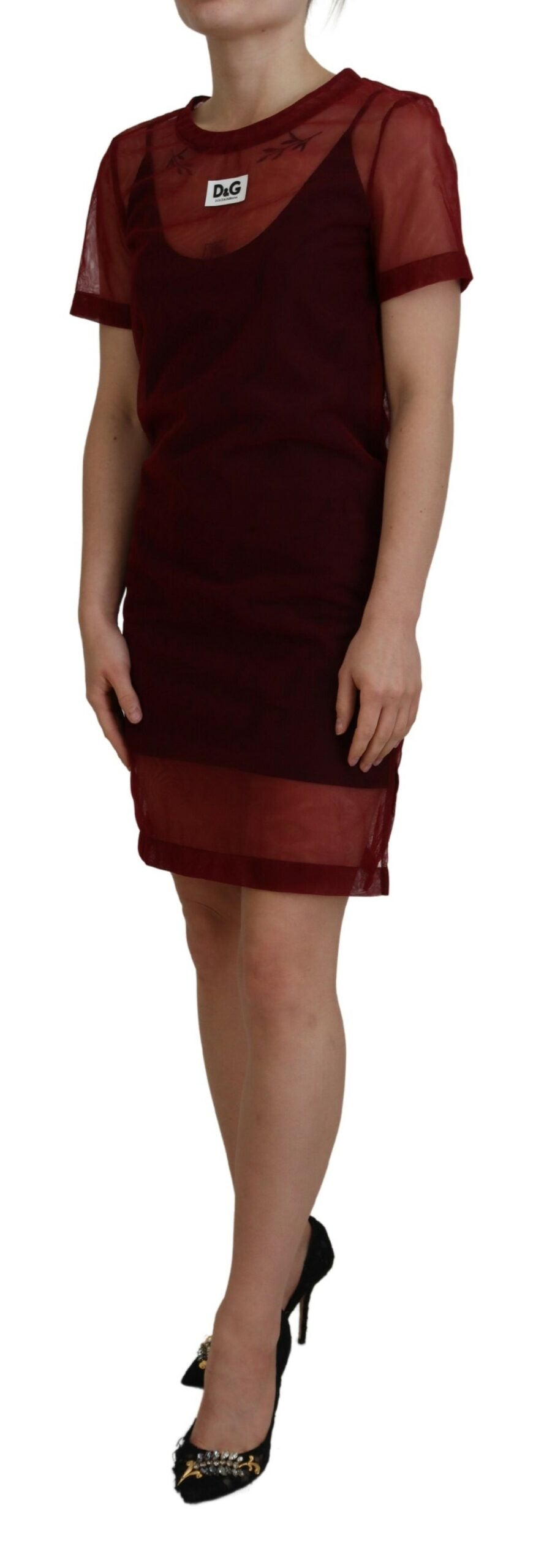 Vestido recto mini granate - Elegancia italiana