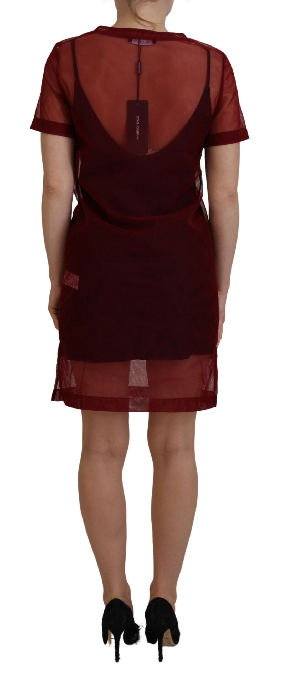 Vestido recto mini granate - Elegancia italiana
