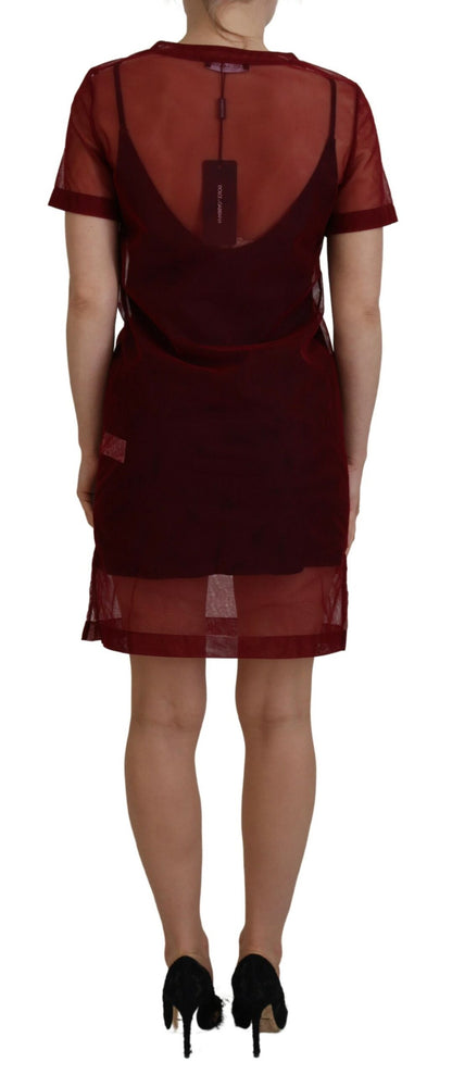 Vestido recto mini granate - Elegancia italiana