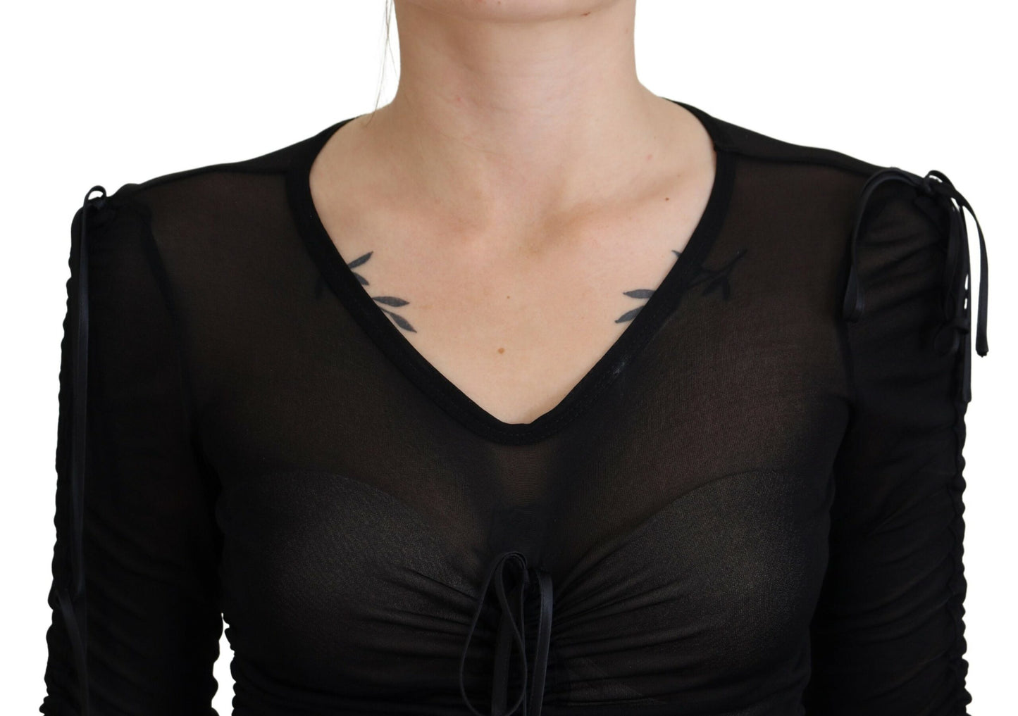 Elegante vestido ajustado de mezcla de seda negra