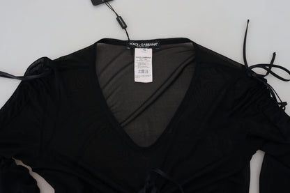Elegante vestido ajustado de mezcla de seda negra