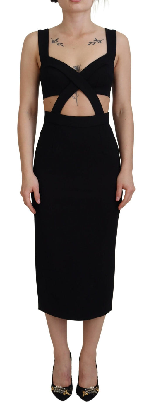 Elegante vestido midi negro