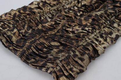 Elegante vestido midi ajustado con estampado de leopardo