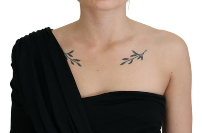 Elegante vestido midi de un solo hombro