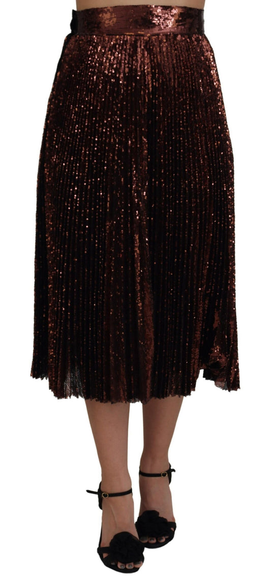 Falda midi elegante de cintura alta y corte A