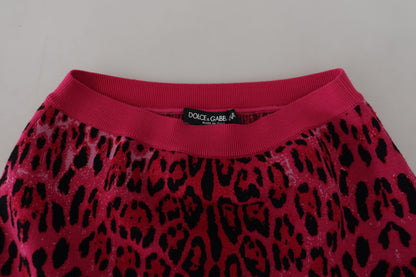 Minifalda elegante de leopardo rosa con cintura alta