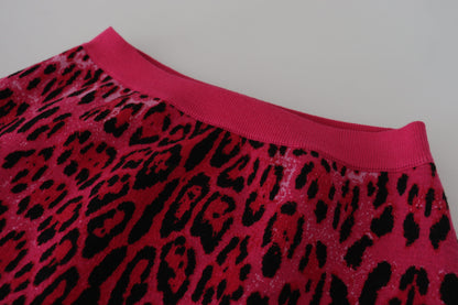 Minifalda elegante de leopardo rosa con cintura alta