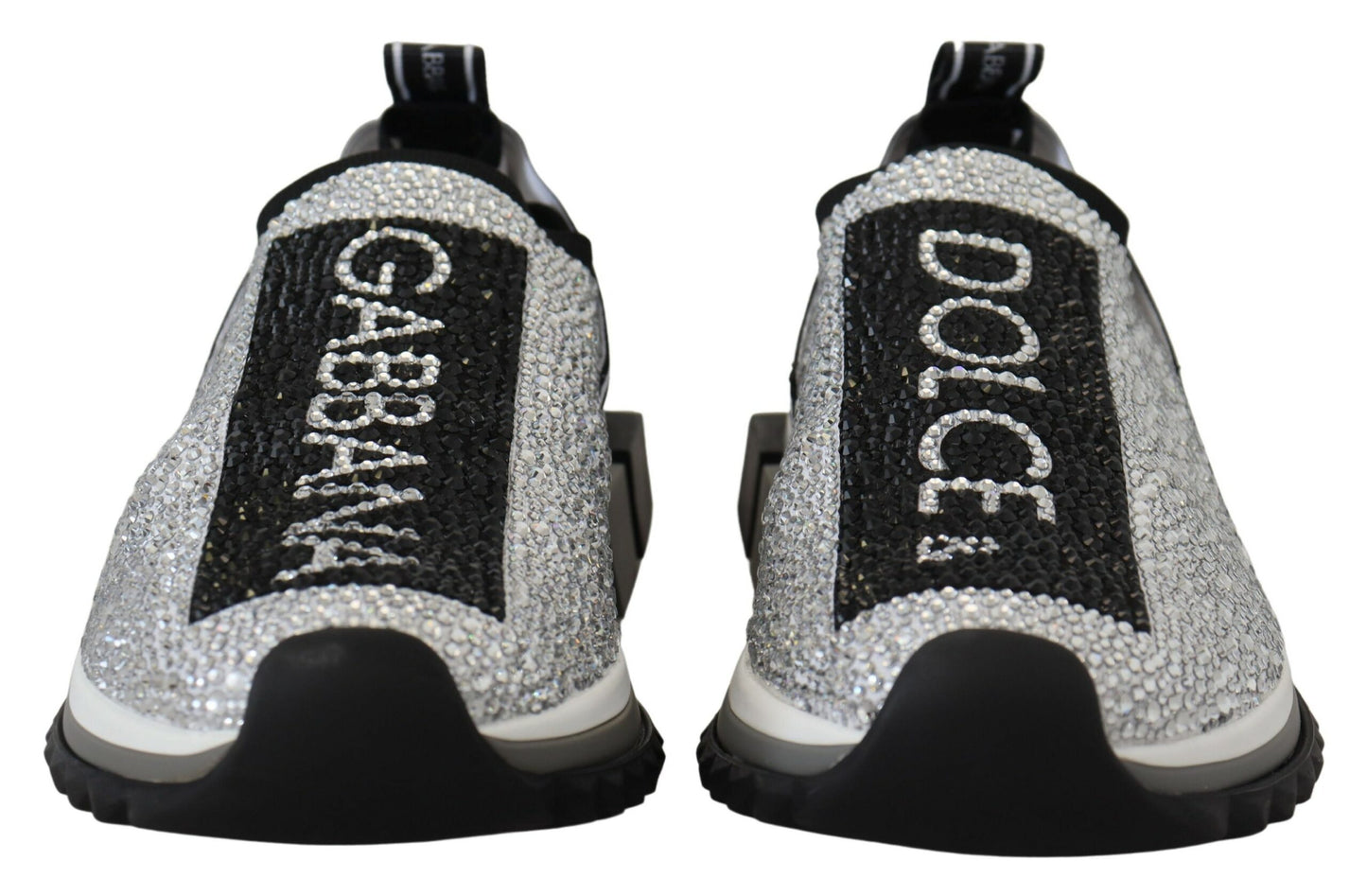 Zapatillas deportivas plateadas brillantes con diamantes de imitación