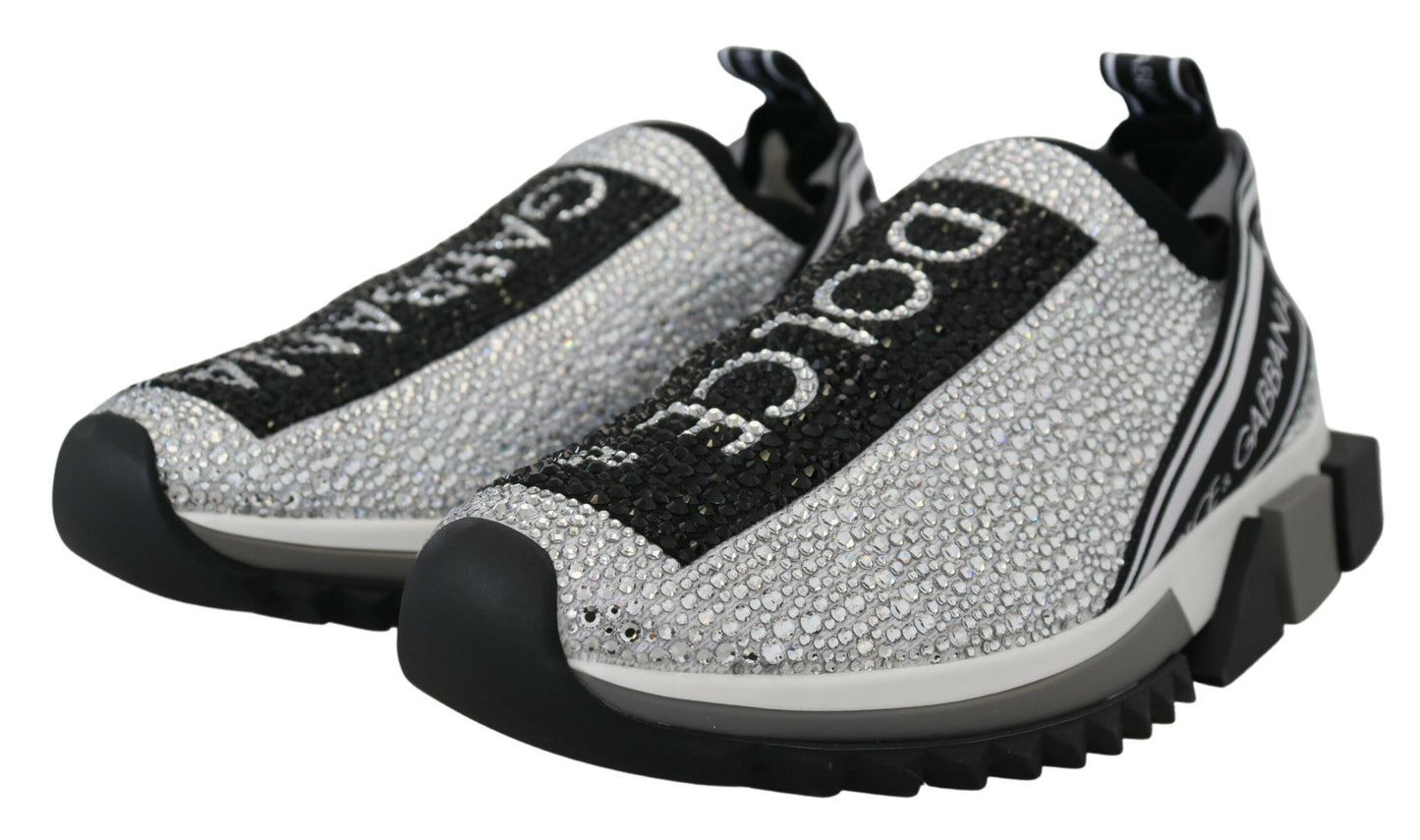 Zapatillas deportivas plateadas brillantes con diamantes de imitación