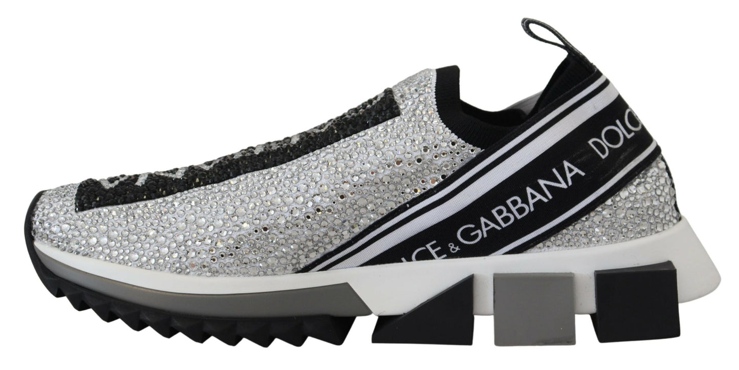 Zapatillas deportivas plateadas brillantes con diamantes de imitación