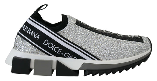 Zapatillas deportivas plateadas brillantes con diamantes de imitación